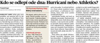 KDO SE ODLEPÍ ODE DNA: HURRICANI NEBO ATHLETICS?