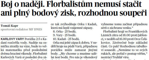 REGINONÁLNÍ PŘÍLOHA MF DNES INFORMUJE: MUŽI