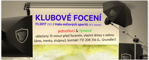 KLUBOVÉ FOCENÍ V SOBOTU NA ZÁPASE MUŽŮ